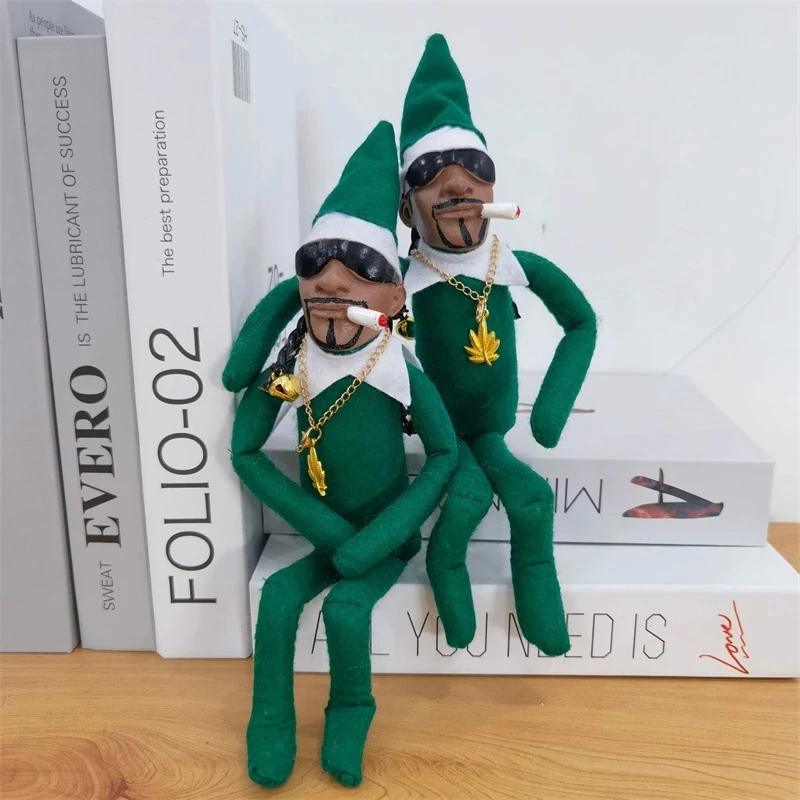 P-jsmen Snoop on A Stoop Christmas Elf Doll Spy on A Bent Christmas Elf Doll  New Year Christmas Home Decoration Kids Gift Toy