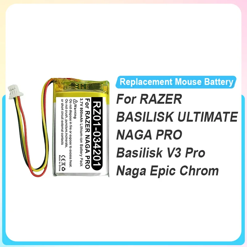Replacement Mouse Battery For RAZER Basilisk Ultimate NAGA PRO Basilisk V3 Pro Epic Chroma RZ01-0462 RZ01-034201 RC30-031701