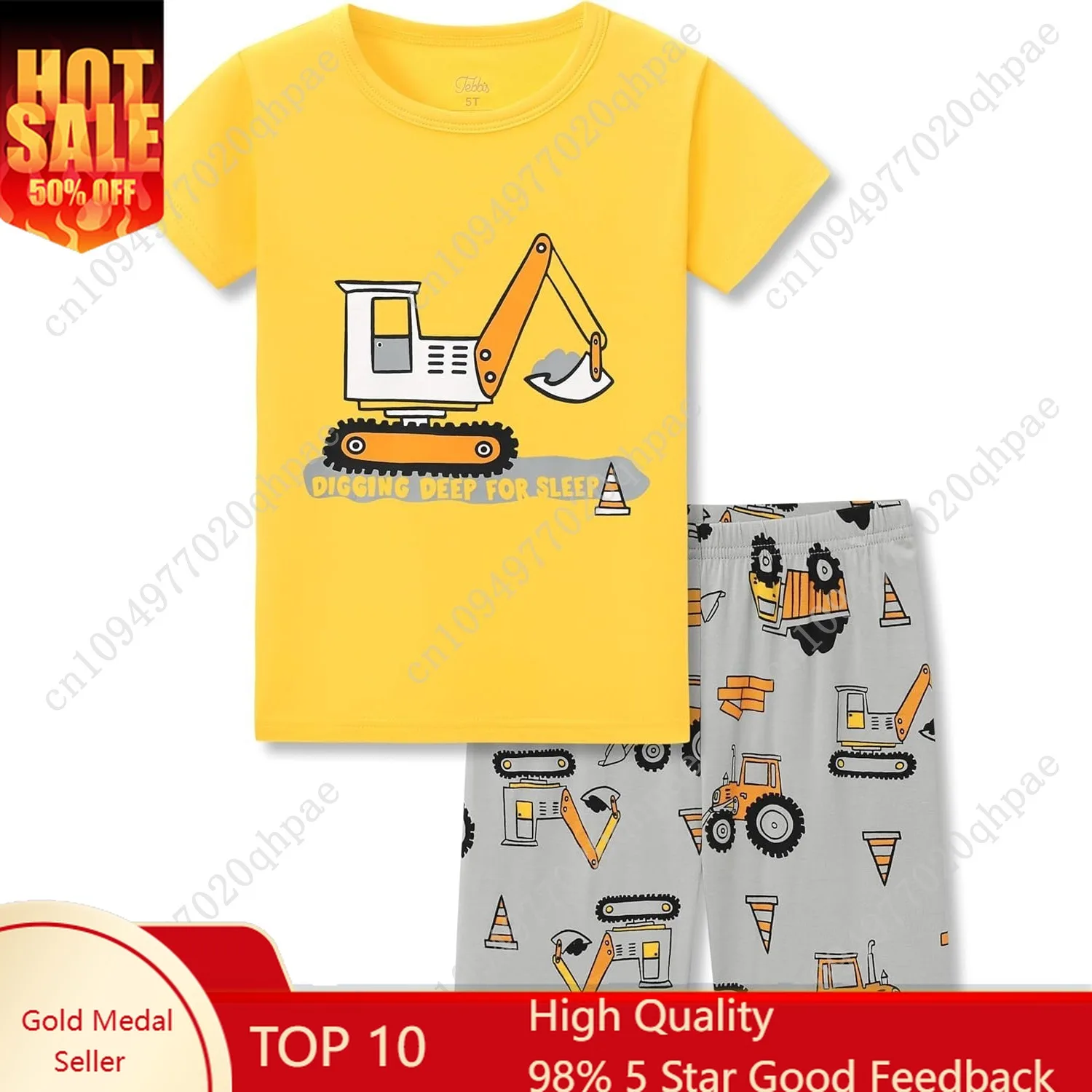 

Tebbis Snug-Fitting Unisex Pajamas for Boys & Girls – Dino/Stripe PJs Soft Modal Fiber Toddler Little Jammies Size 2T-7