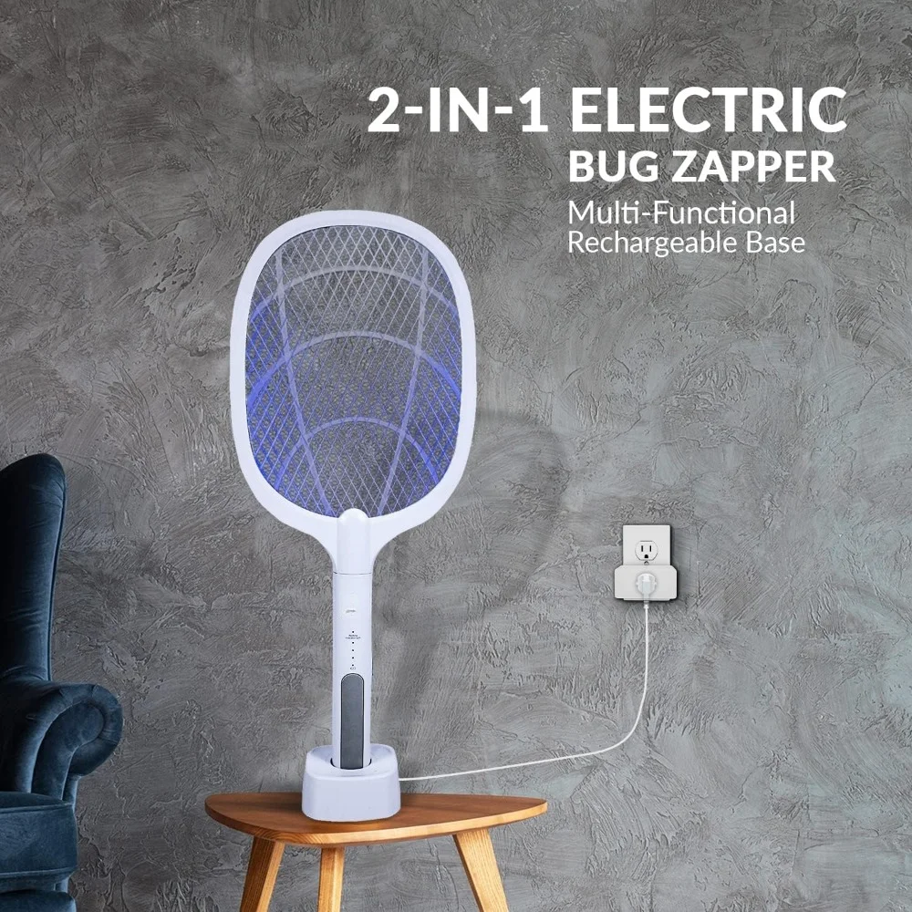 HAOYUNMA-Bug Elétrico Zapper, Mosquitos Armadilha Lâmpada, Raquete, USB Recarregável, Fly Swatter para Casa e Exterior, 2 em 1