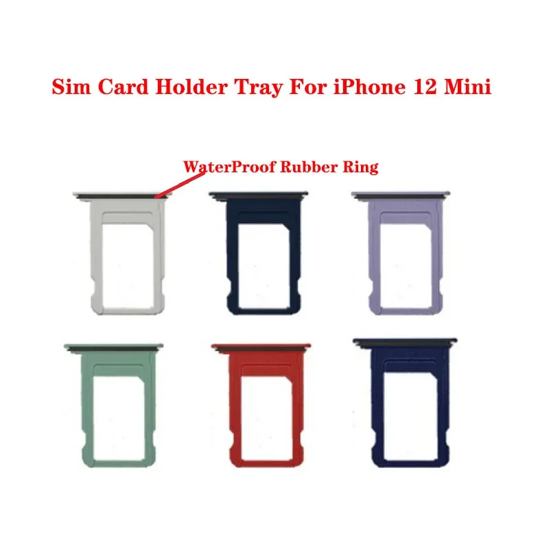 

SIM card adapter for iPhone 12 mini tray holder with waterproof ring replacement parts