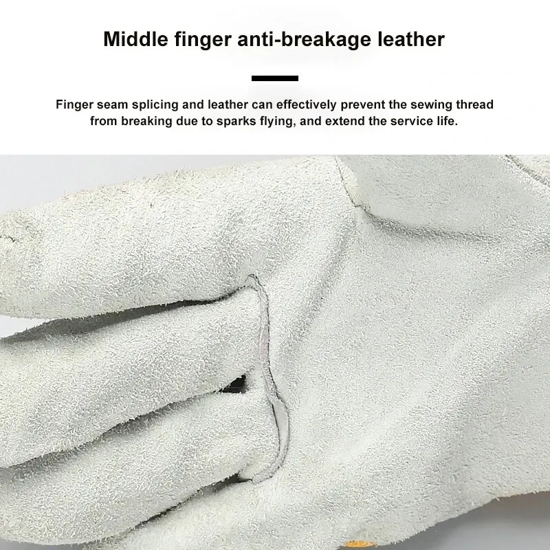 Full Palm Welding Gloves Cowhide Splicing Thickened Wear-resistant Insulated Welding Gloves Special Insulated Welding Gloves