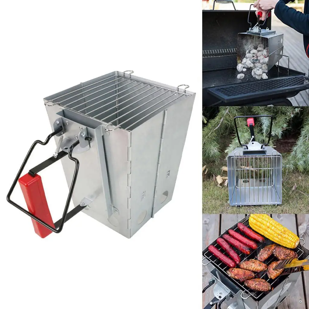 

Складной угольный стартер для дымохода для приготовления пищи на открытом воздухе