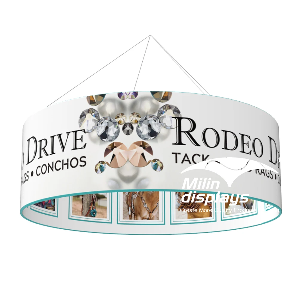 Round Sky Box Advertising Display Hanging Sign For Trade Show Events Circle Ceiling Hanging Banner