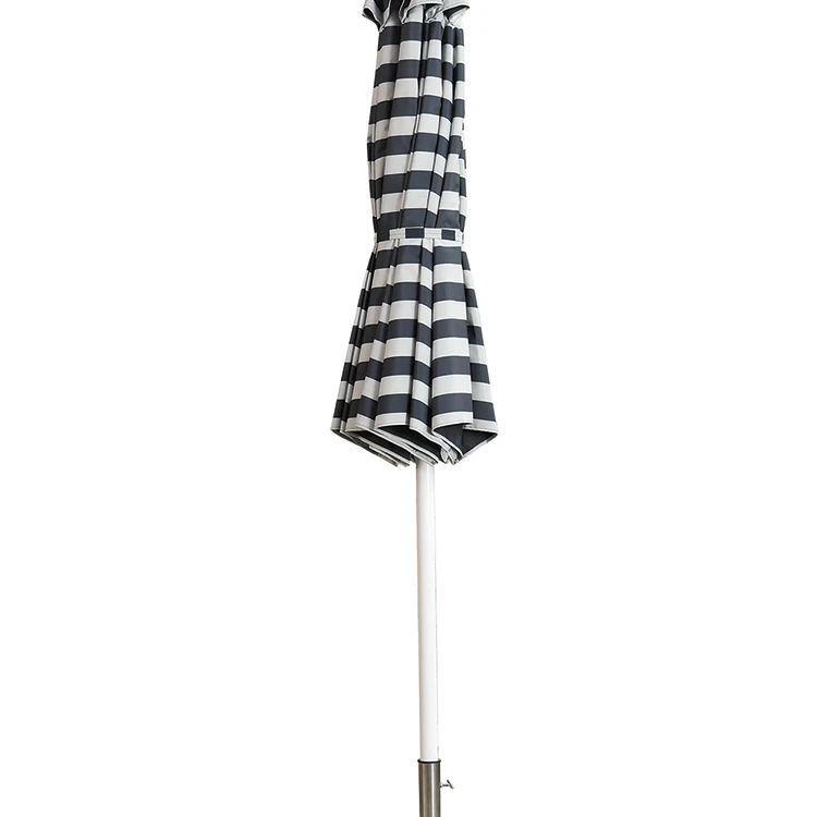 Pink Yellow Blue Striped Parasols Umbrellas Outdoor Luxury Aluminium Market Style Beach Umbrella With Fringe Outdoor for Shop