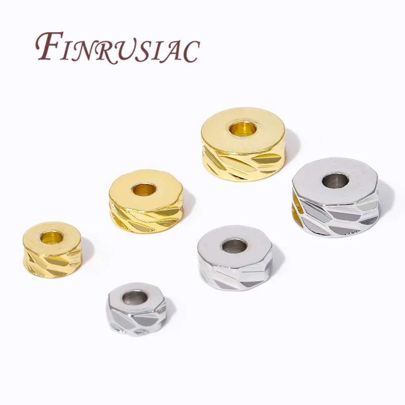 4/5/6mm Round Spacer Beads For Bracelets Making 18K Gold Plated Metal Beads,Bead Separators For Jewelry,DIY Beading Accessories