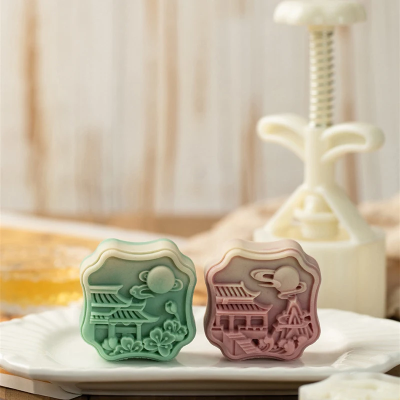 1Set Wangyue برج منتصف الخريف مهرجان قالب كعك القمر المعجنات الحلوى الطرف أداة زخرفة أدوات المائدة في الهواء الطلق #3