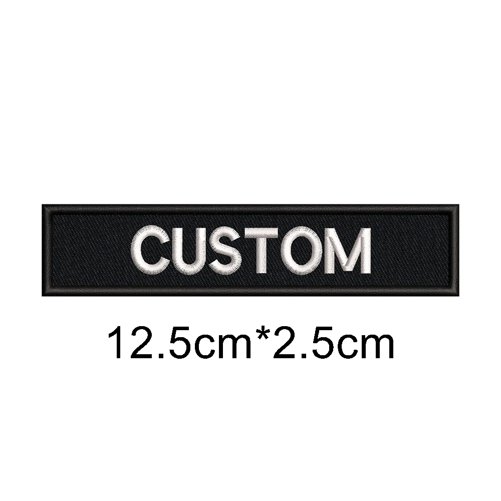 Embroidery Custom Patch Name Tape Hook and Loop Frame Border Type 12.5cm 14cm Black Green Tan Brown RG ACU Multicam