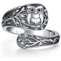 A Fashionable and Creative New Owl Spoon Ring Love Owl Gift for Women