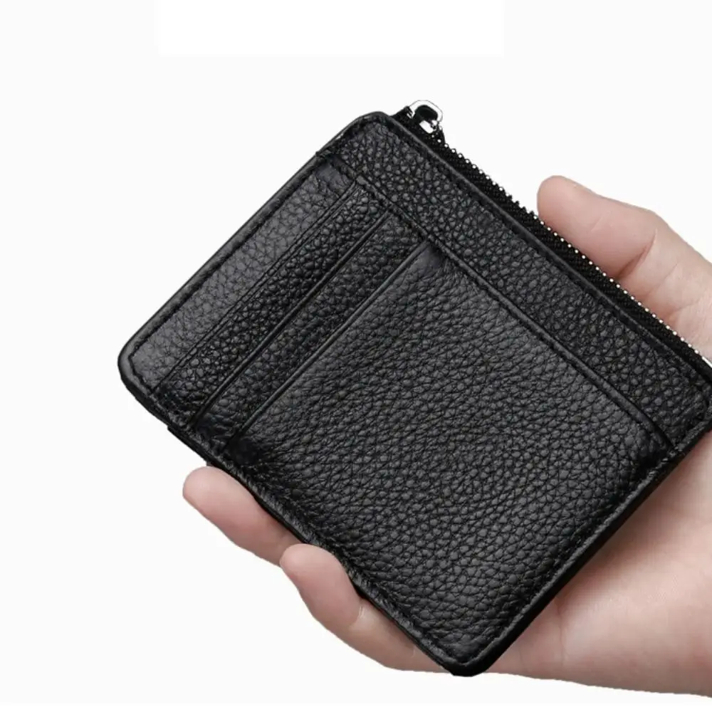 Universal Genuine Leather Card Case Multi-card Slot Ultra Thin ID Package Simple Leather Purses Men Women