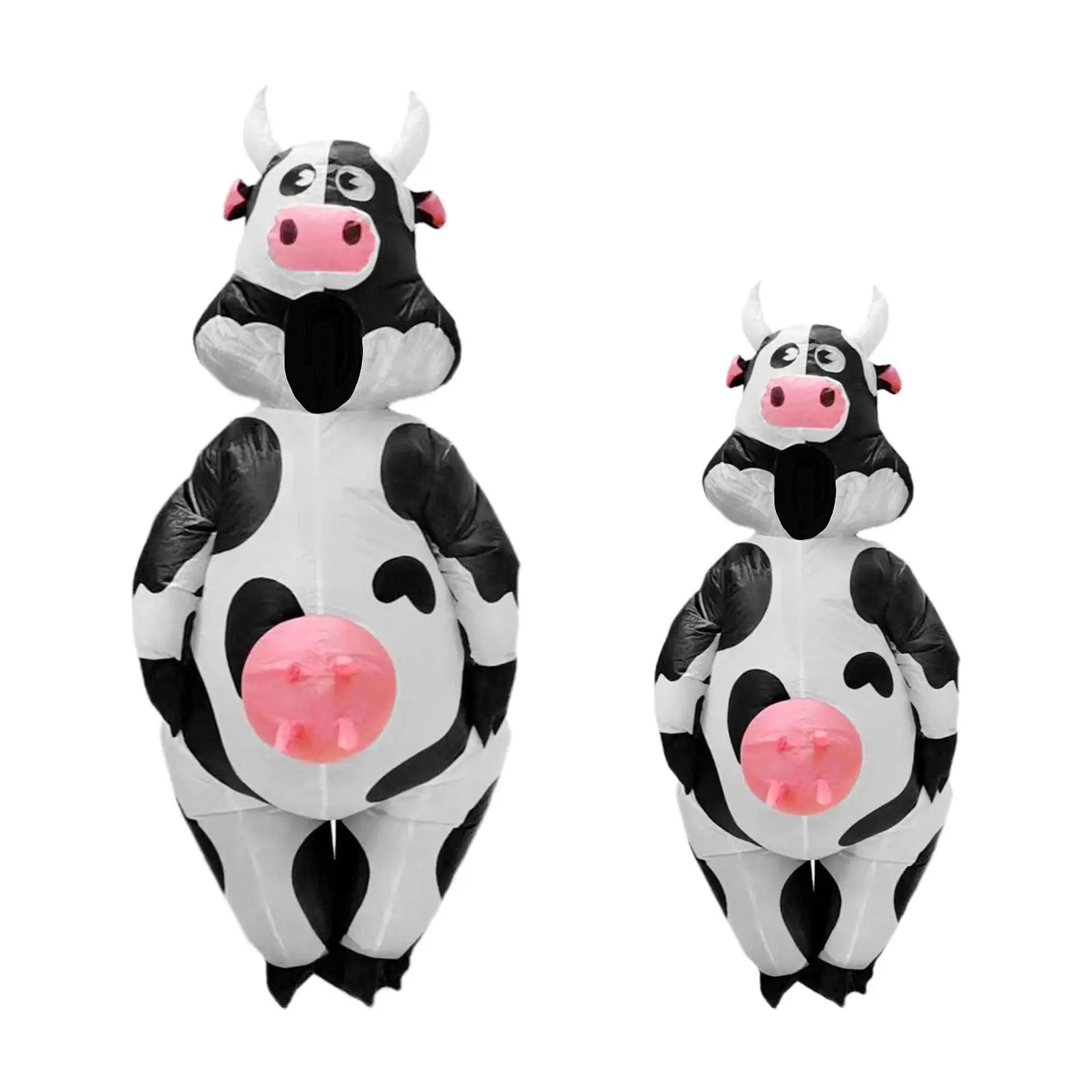 Costume de Vache Gonflable pour Adulte et Enfant, Animal Amusant, pour ix, Jeu, Blanc, Halloween, Festival, Spectacle sur Scène, Cosplay