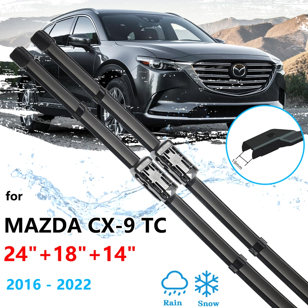 For Mazda CX-9 TC MK2 2016 2018 2019 2020 2021 2022 Front Rear Window Wiper Blade Set Windshield Windscreen Cleaning Accessories