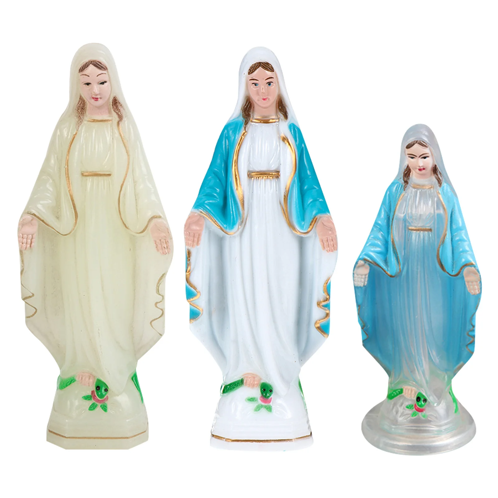 

3Pcs Plastic Virgin Mary Statue Sculpture Home Garden Decoration Catholicism Ornament Religious Adornment