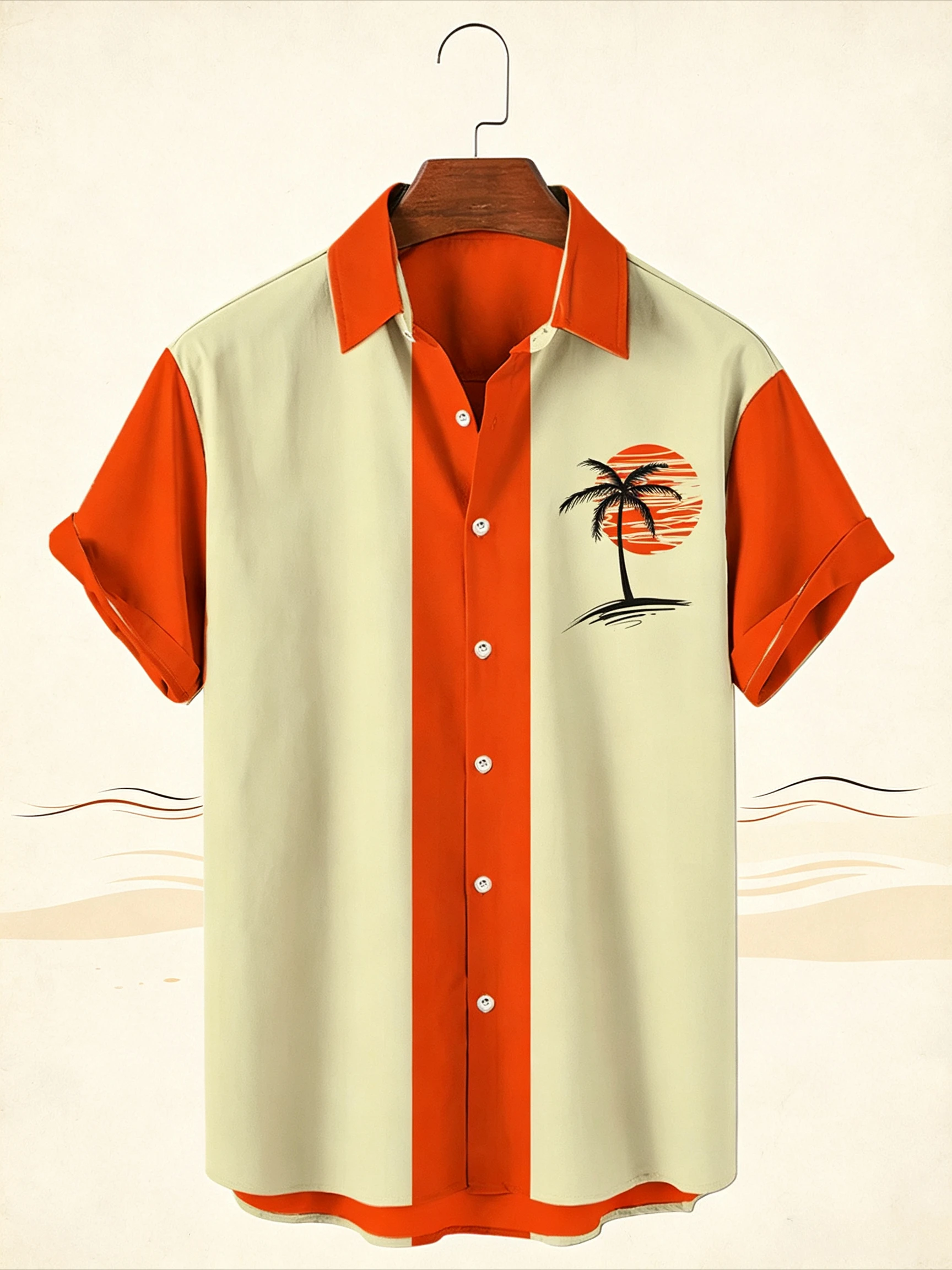 Men's Hawaiian Coconut Tree Casual Floral Shirt Vacation 3d Print Single Breasted Short Sleeve Beachwear Streetwear Camping