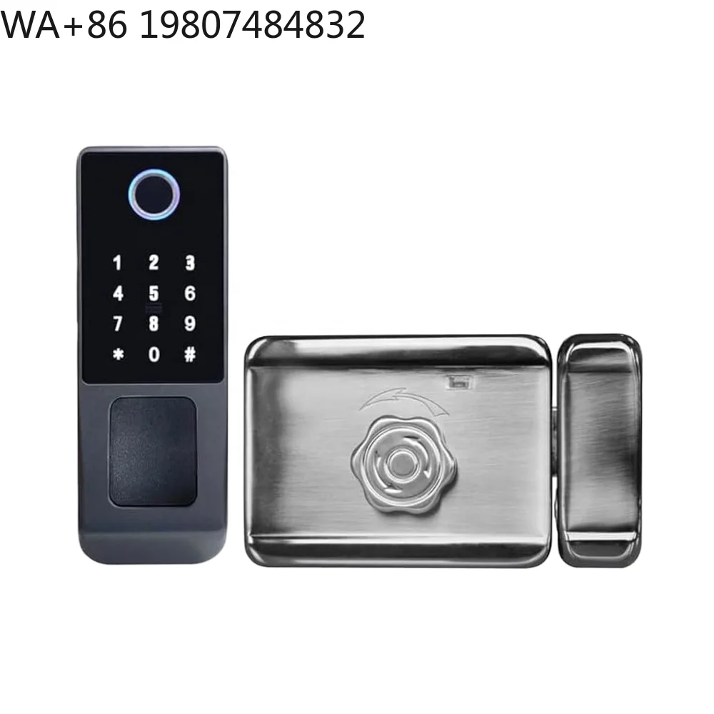 IP65 Waterproof Outdoor Gate Rim Lock WiFi App Biometric Fingerprint Passcode Digital Electronic Anti-theft Security Lock