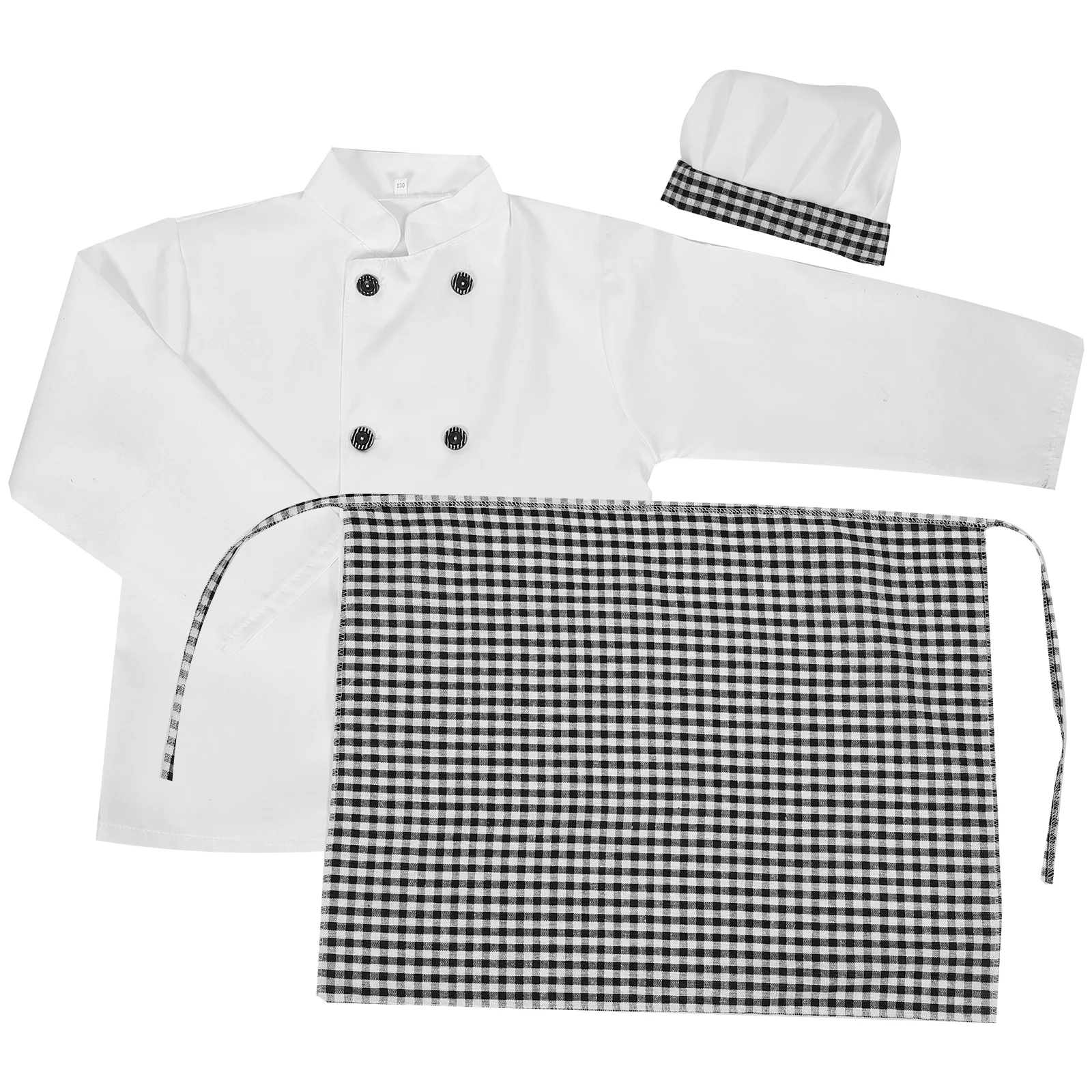 1 set Kids Chef Costume Set Children Cooking Uniform Toddler Baker Outfit Party Role Play Clothes Festive Holiday Supplies view 3