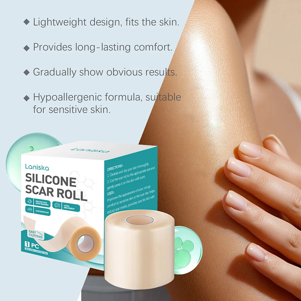 Silicone Scar Patch Hydrocolloid Roll 4x150cm for Wound Care Hydrocolloid Patch Bandages With Self-Adhesive For Burn Blister