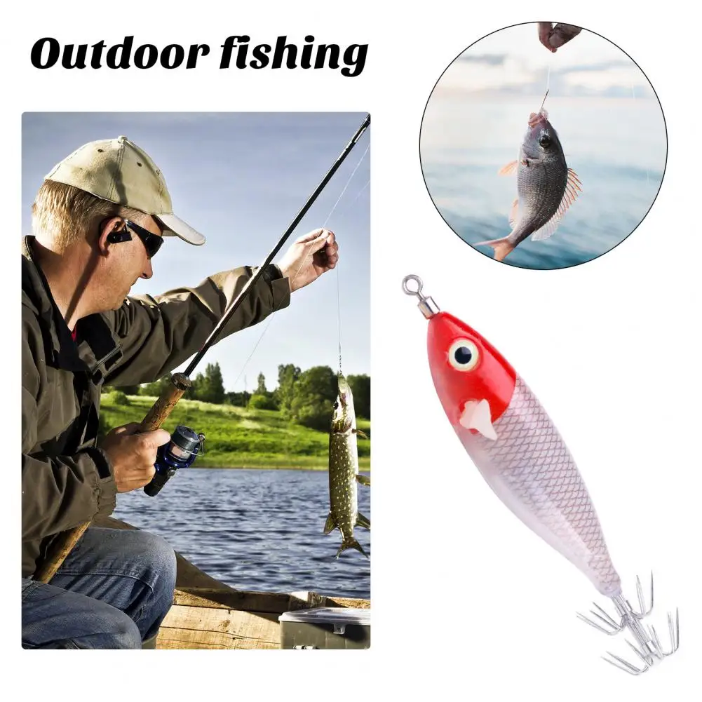 Fishing Bait with Sharp Hook Realistic Fishing Lure 8cm/6g Colorful Bait with Squid Hook Glow Dark Outdoor Gear for Catching