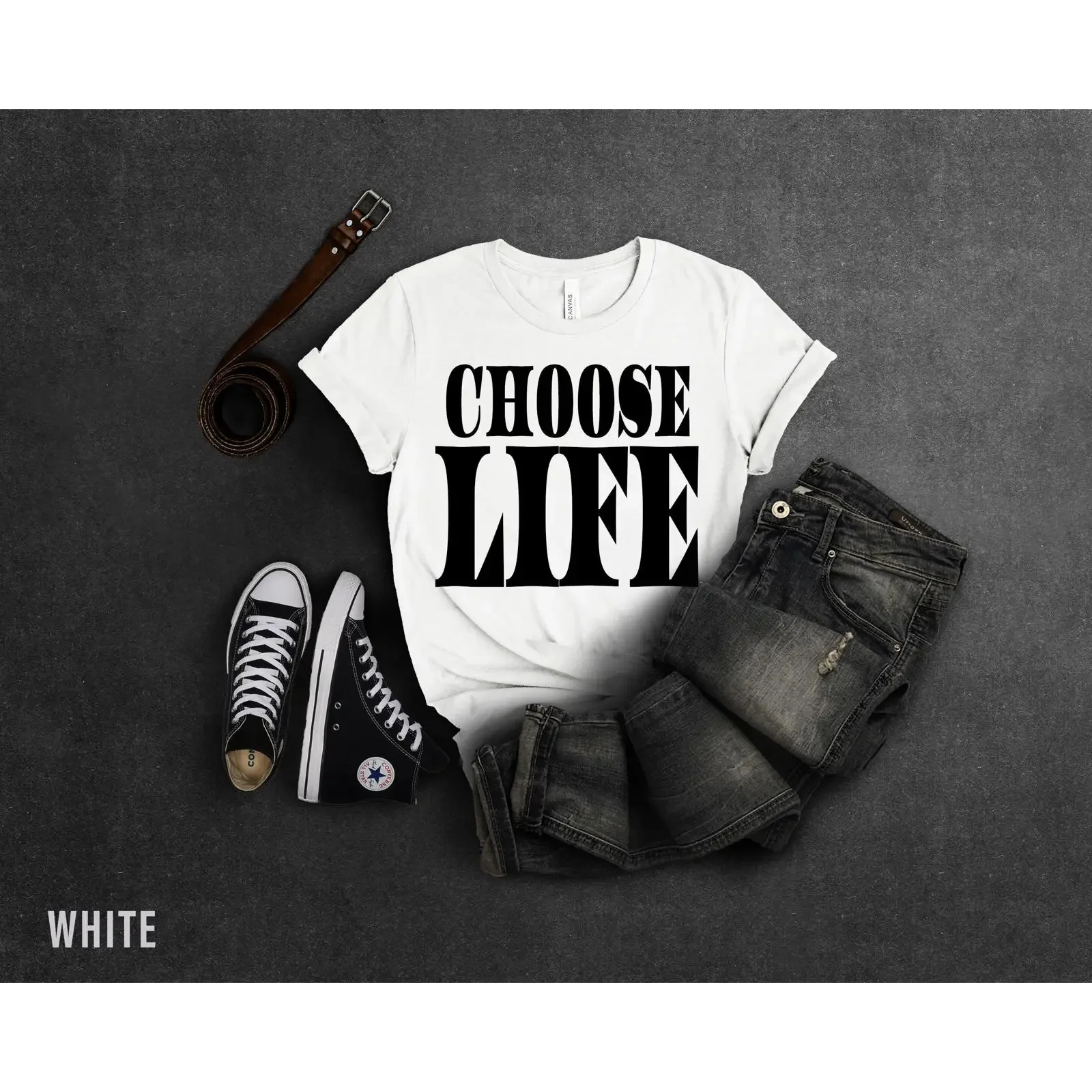 Choose Life T Shirt Inspirational Quote Motivational Positive Message Uplifting  vintage Washed fashion Soft Versatile Stylish