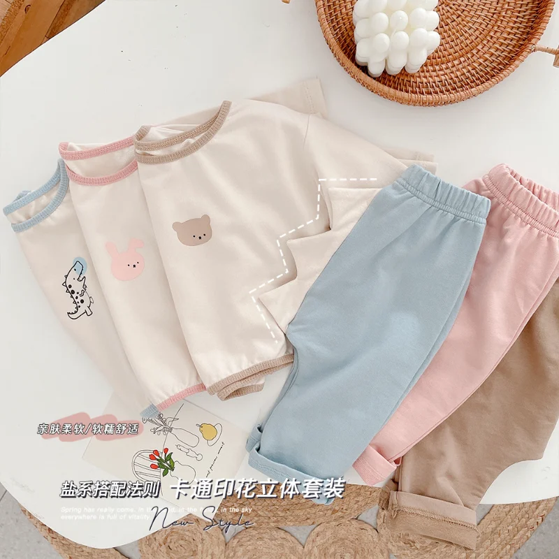 

Newborn Infant Clothes Sets Baby Long Sleeves Trousers Suit Sports Sets Children Soft Leisure Cotton Two-piece Suit Home Wear