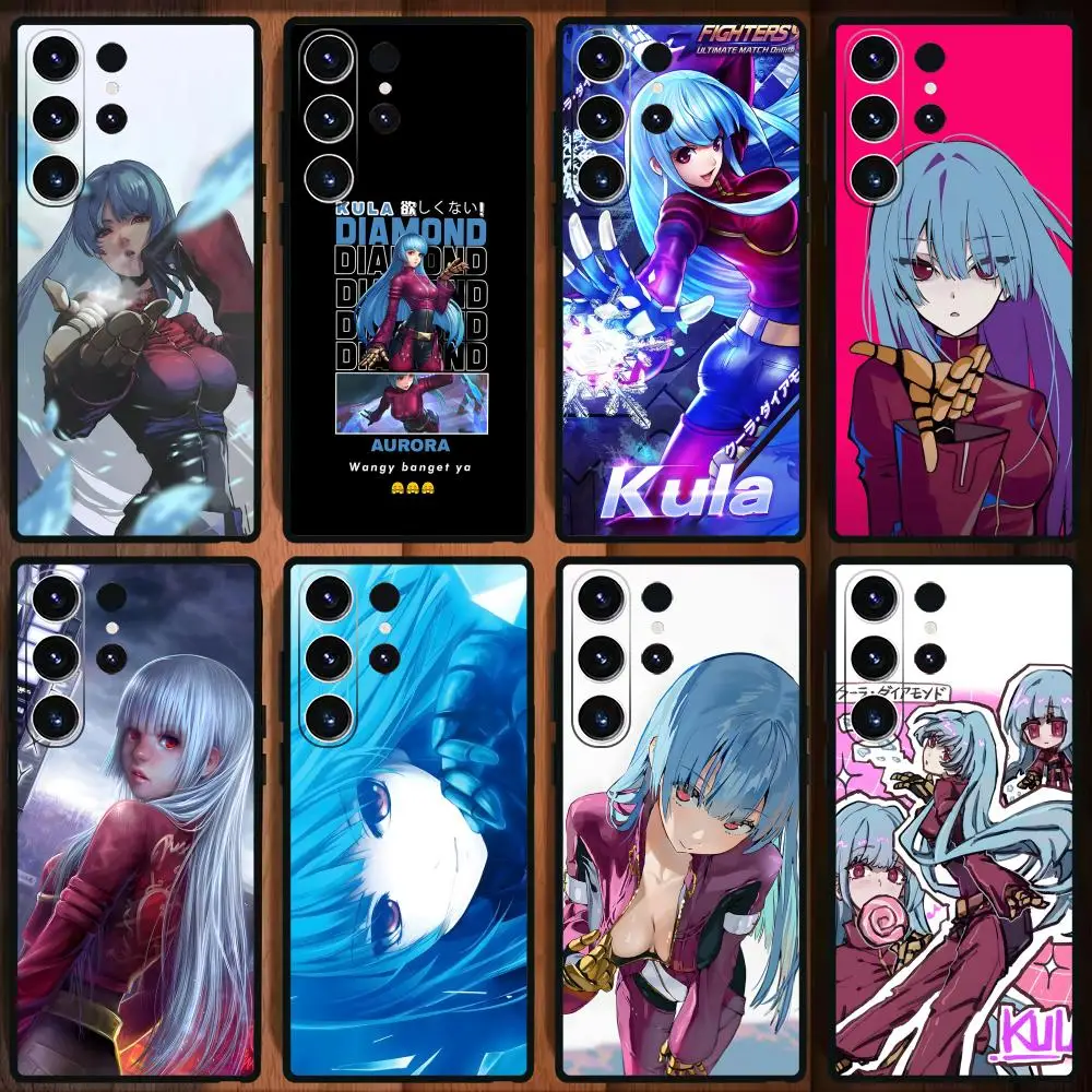 Kula Diamond   Phone Case For Samsung Galaxy S25 S24 S23 S22 S21 S20 Plus Ultra Note20 Soft Black