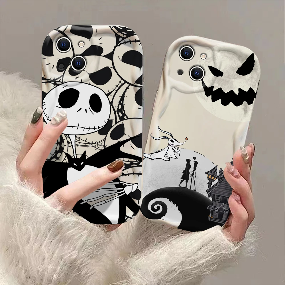 The Nightmare before Christmas 3D Wave Case For iPhone 15 14 13 12 11 Pro Max Mini X XR XSMAX 8 7 6S Plus Soft Silicone Cover