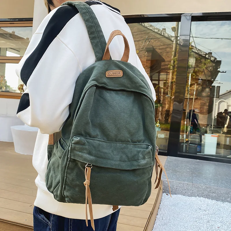 Nova moda feminina lona dos homens de alta capacidade faculdade mochila na moda feminina portátil sacos escolares bonito menina viagem saco livro legal