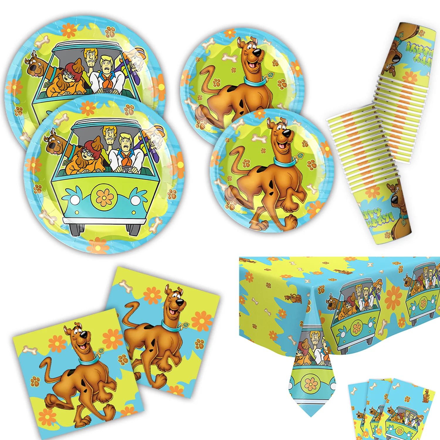 Decoração de Festa de Aniversário para Cães, Utensílios Descartáveis, Toalha de Mesa, Prato, Copo, Guardanapo, Lembrancinhas para Chá de Bebê e Festas Infantis