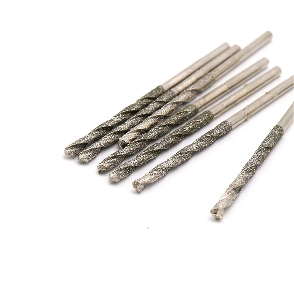 High Quality Accessories Brand New Drill Bits Sivler Spiral With Round Shank Power Tools 10 Pcs Diamond Coated