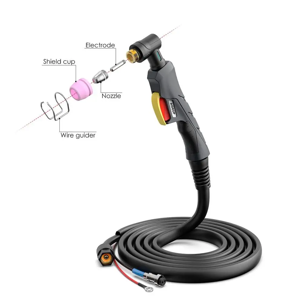 ไฟฉายตัดพลาสม่าความถี่สูง AG60P 4M ข้อต่อทองแดงวัสดุสิ้นเปลือง HF Pilot Arc 50/60A AG60/WSD60/SG55