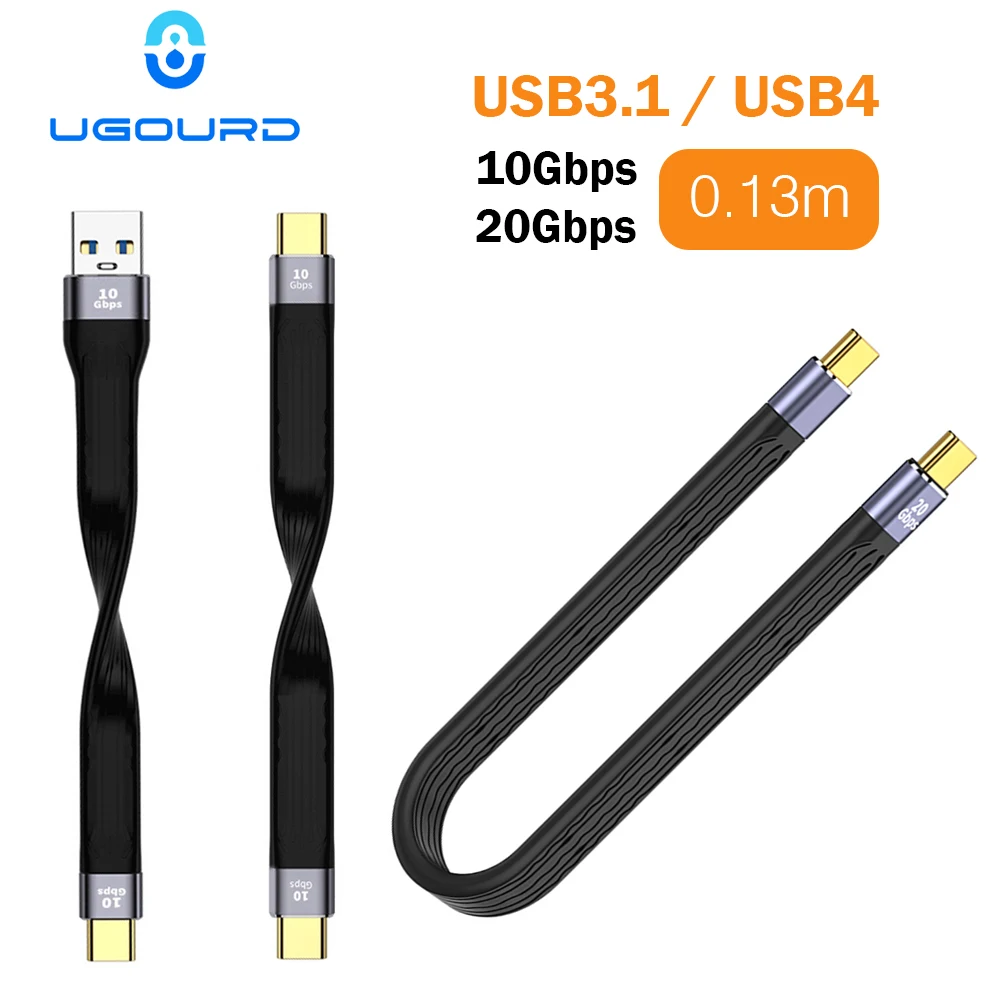 كابل USB Type-C لنقل البيانات 4 كابل للقرص الصلب SSD ، شحن سريع ، 60W QC4.0 PD ، 10Gbps ، USB3.2 ، 20G ، 4K