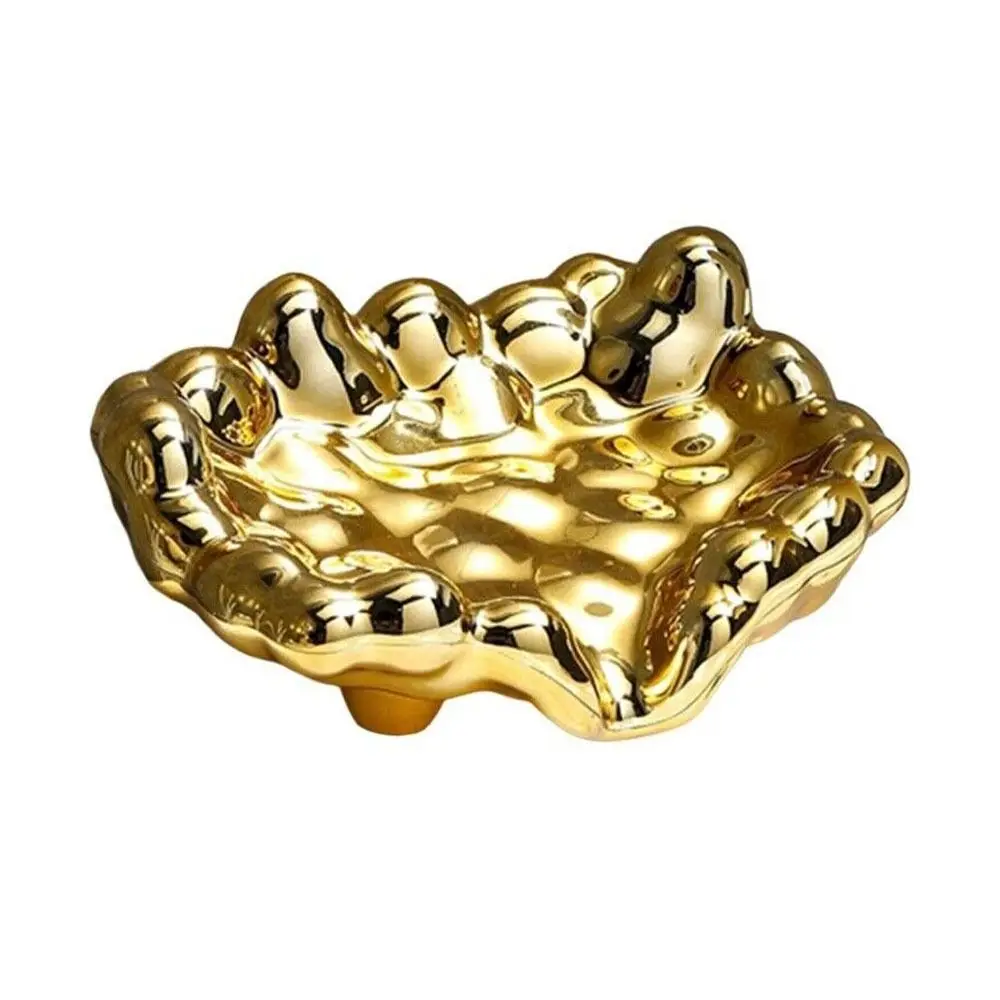 Durable Plastic Soap Dish Gold/Silver Tilted Design Soap Holder Mold Resistant Moisture-proof Soap Storage Rack