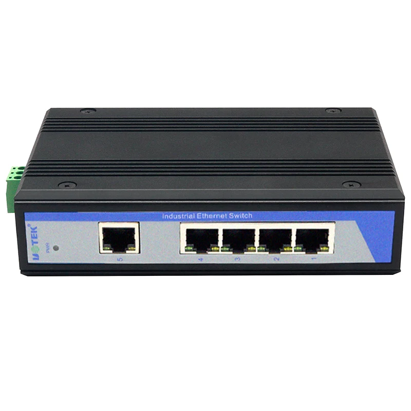 UOTEK Industrial Grade 100M 5 Ports Unmanaged Ethernet Switch DIN-rail without Power UT-6405