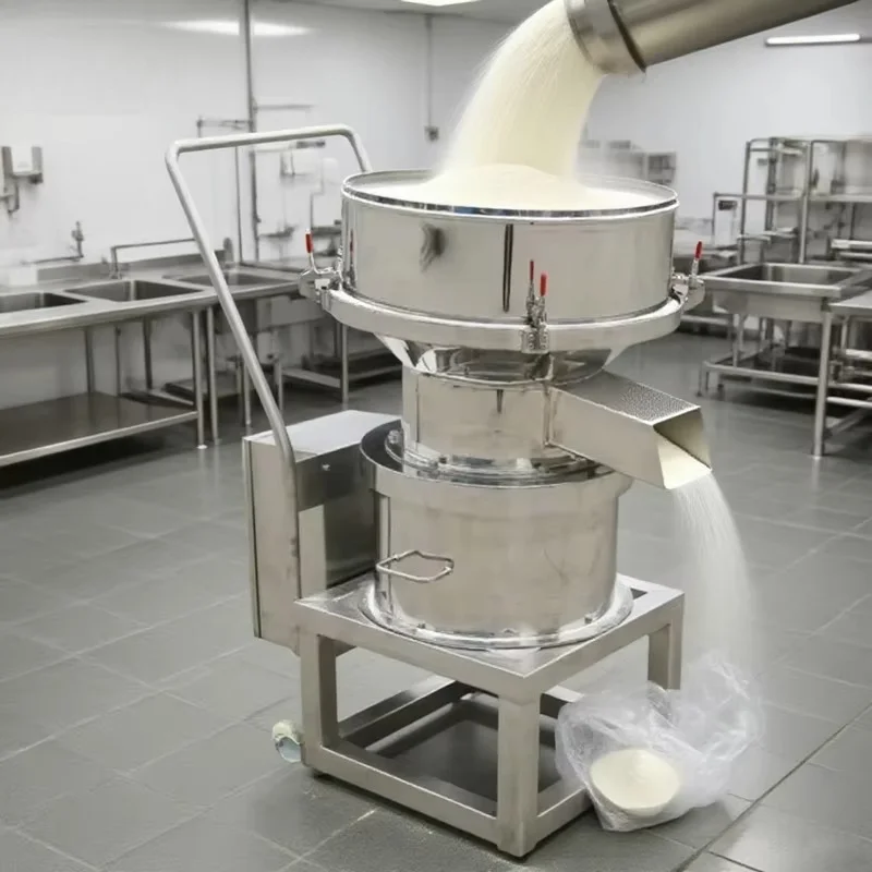 Customized Stainless Steel Vibrating Screen Food Grade Sifter Flour Starch Powder Filter Industrial Vibratory Sieving Machine