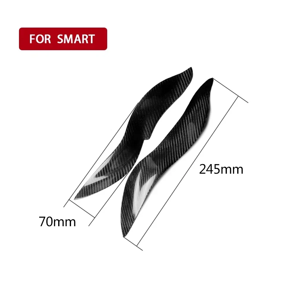 New! Car Front Headlight Eyebrow Eyelids Stickers For Mercedes-Benz Smart W450 2003 2004 2005 2006 Real Carbon Fiber