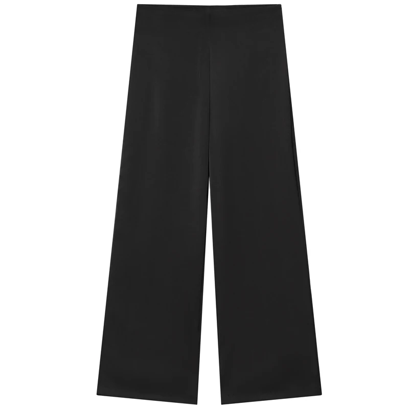 HXAO Satin-Hosen-Sets für Damen, zweiteiliges Set, trägerlos, schulterfrei, Röhrenweste, 2-teiliges Set, Damen-Outfit, Hosen-Sets mit hoher Taille