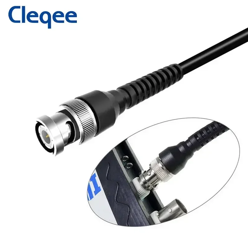 Cleqee P1010 BNC Q9 To Dual 4mm Stackable Shrouded Banana Plug with Test Leads Probe Cable 120CM