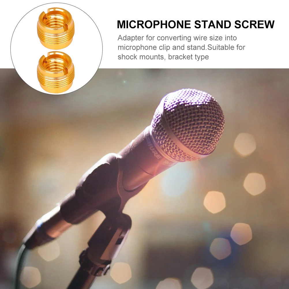 

2pcs 3/8" To 5/8" Microphone Clip Adapter Screw Stainless Steel Mic Stand Thread Converter For Mount Bracket Microphone