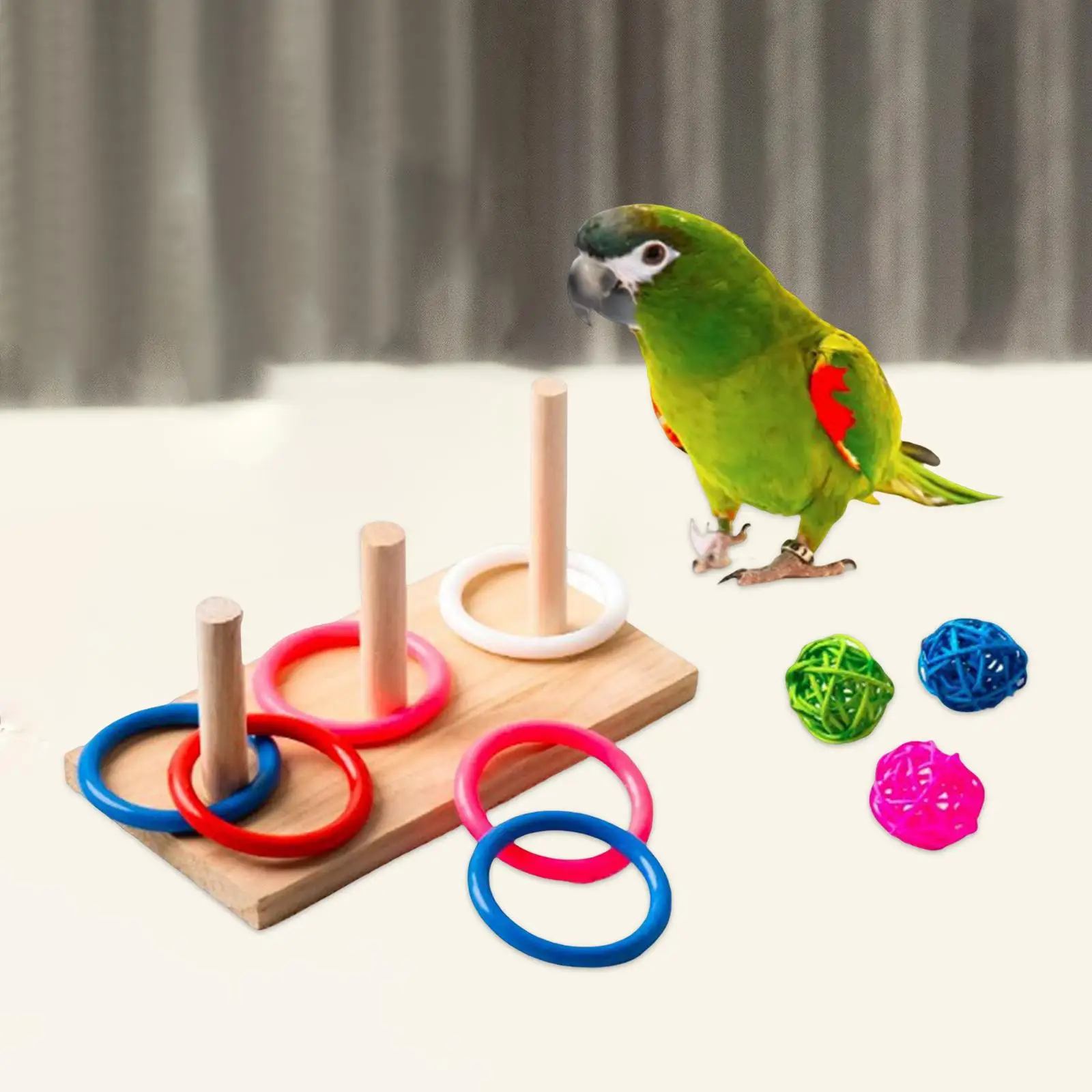 Mini Bird Tabletop Toy Interactive Parrot Intelligence Toy for Budgies Cockatiels Finches