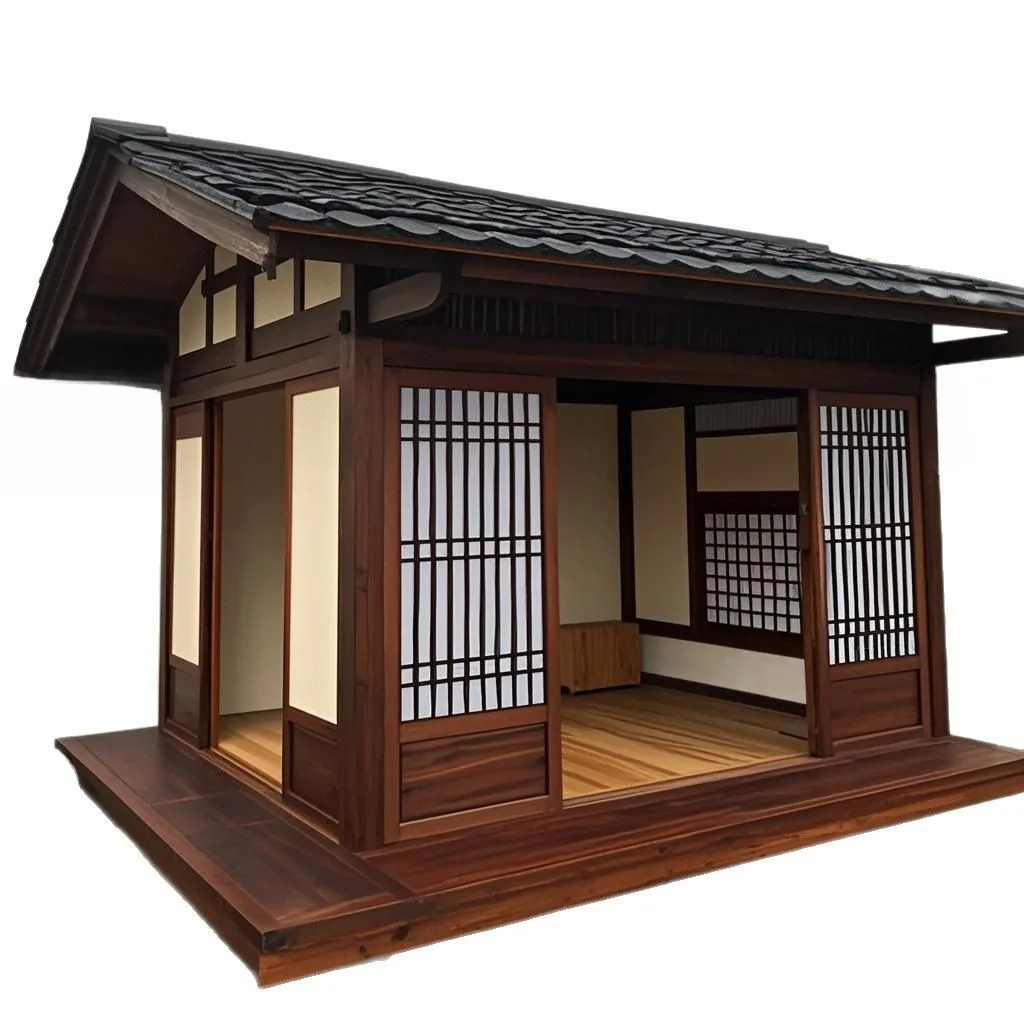 Antiseptic wood antique pavilion wooden house outdoor courtyard garden casual tea room outdoor terrace Japanese pavilion