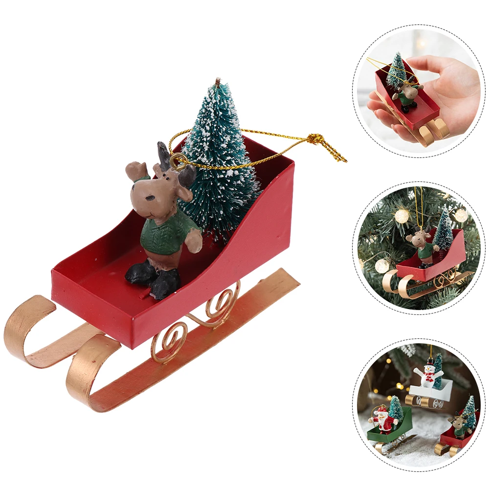 

Sled Sleigh Pendant Decorated Xmas Household Ornament Ornaments for Christmas Tree
