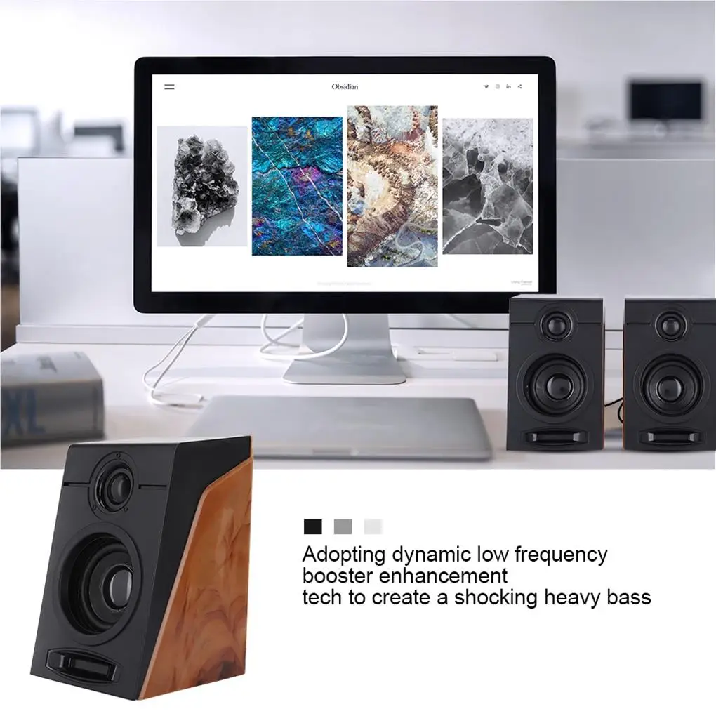 Heavy Bass Computer Speaker High Fidelity Noise Cancelling Sound Subwoofer USB2.0 Channel Audio Color Matching