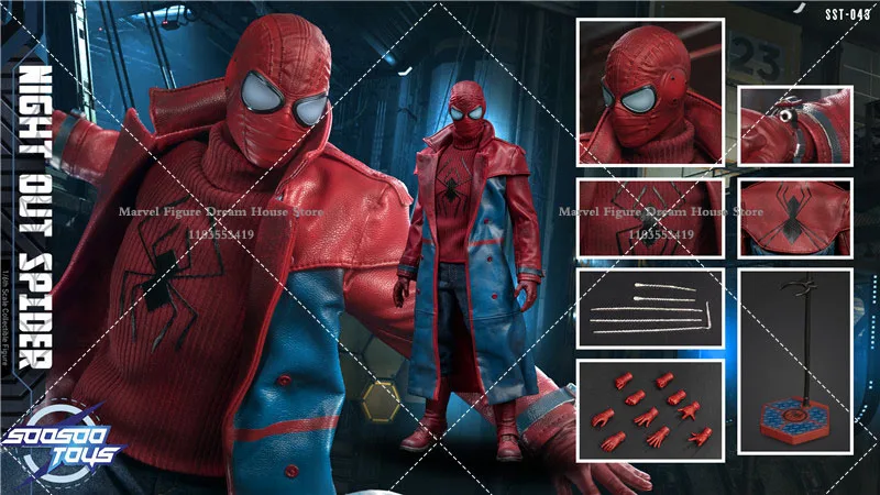 Soosootoys SST-043 1/6 Scale Collectible Uncanny Night Out Spider-Man 12Inch Full Set Male Soldier Action Figure Model Toys