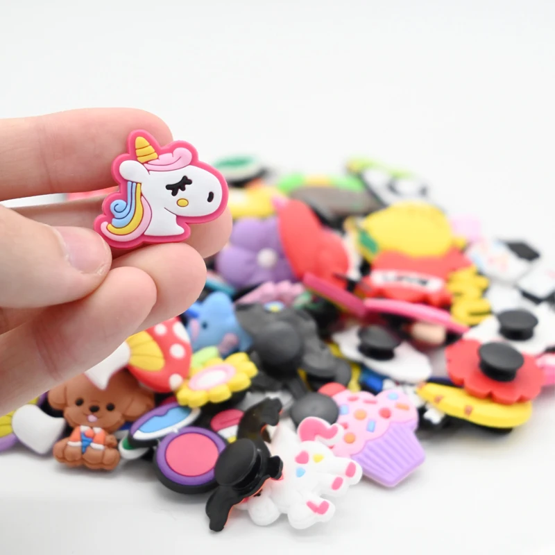 100 Pack Shoe Charms for Croc PVC Cute Cartoon Shoe Decoration Pins Anime Accessories Pack for Kids Teens Girls Boys Children