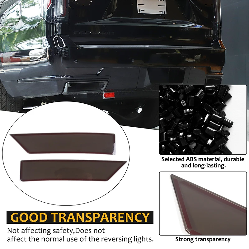 For Cadillac Escalade 2021-2023 ABS Transparent Gray Car Rear Fog Lamp Cover Sticker Car Exterior Protection Accessories 2pcs