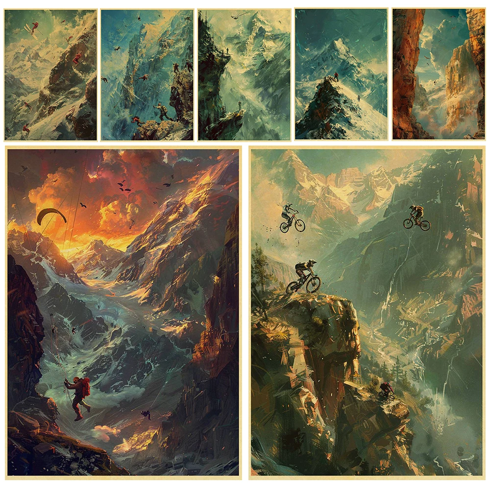 

Extreme Sports Posters Nostalgia Kraft Paper Print Skateboard Coffee Pretty Wall Art Canvas Y2K Fashion Cafe Bedroom Painting