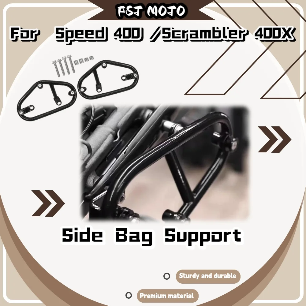 For Speed 400 Scrambler 400X Shockproof Side Luggage Carrier Saddlebag Support Bracket Reduce Bag Shake On Bumpy Mountain Roads
