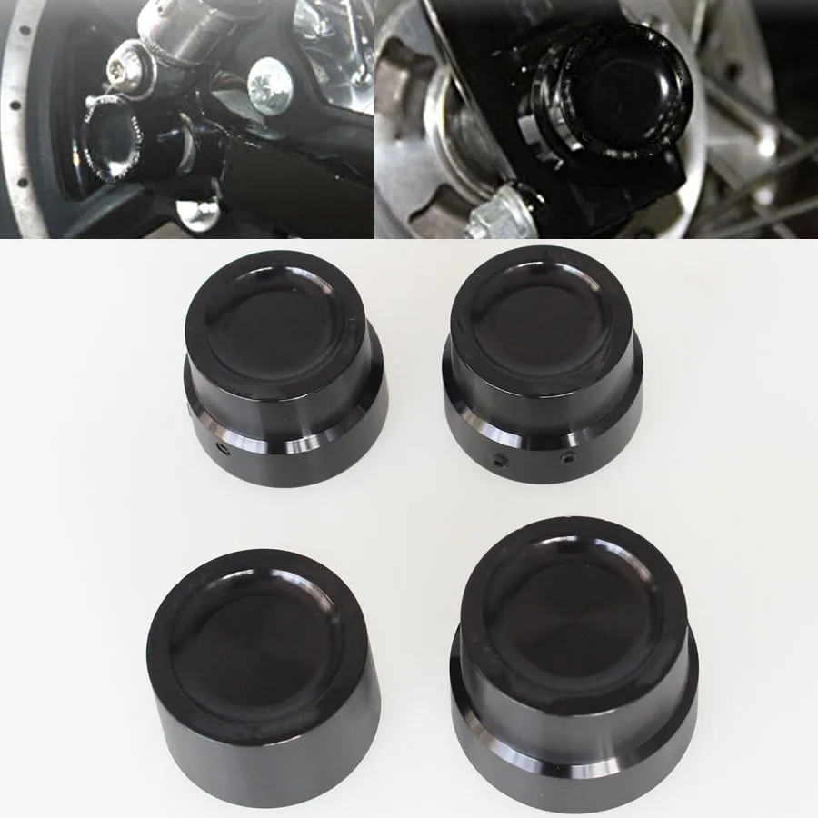 Black Motocycle Front And Rear Axle Nut Cover Cap Bolt Trim For Harley Sportster XL 1200 883 CVO Road King Softail Dyna Fat Bob