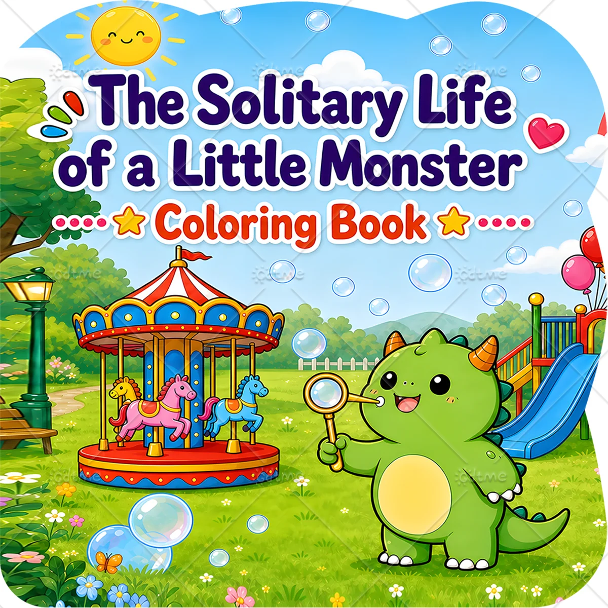 The Solitary Life of a Little Monster Coloring Book for Adults Anti-Anxiety Drawing Book Perfect Gift for Party and Birthday