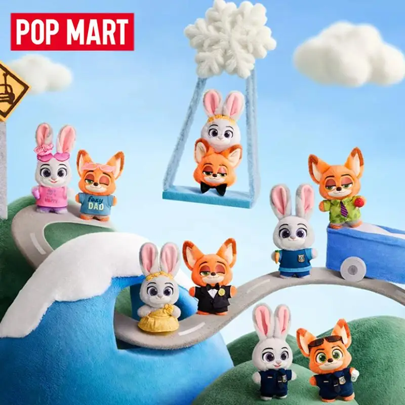 POP MART Disney Zootopia Ace Duo Series Plush Pendant Blind Box Original Toys Guess Bag Mystery Box Doll Anime Figure Ornament view 2